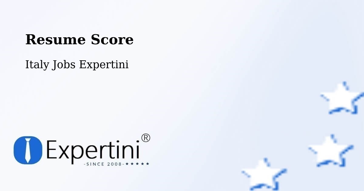 Resume Score & Job Description Match Tool – Sovicille - Italy Jobs Expertini